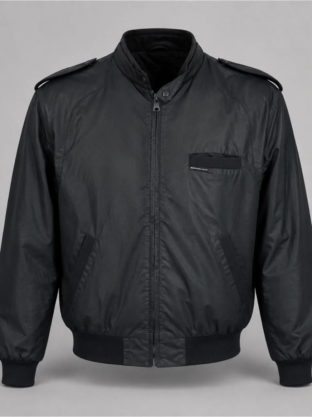 VINTAGE MEMBERS ONLY BLACK NYLON BOMBER JACKET MEN’S SIZE 38